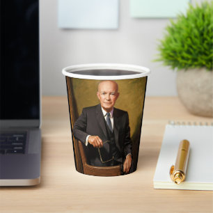 Gobelets En Papier Portrait officiel du président Dwight Eisenhower à