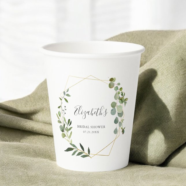 Gobelets en papier pour Baby Shower de verdure (Créateur téléchargé)