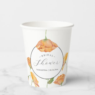 Gobelets en papier pour douche de mariée Fleurs de