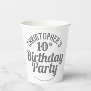 Gobelets en papier pour la célébration d'un 10ème
