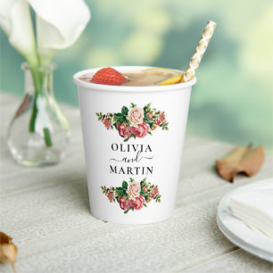 Gobelets en papier pour mariage avec script de bou