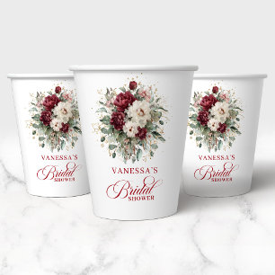 Gobelets en papier pour une fête prénuptiale flora