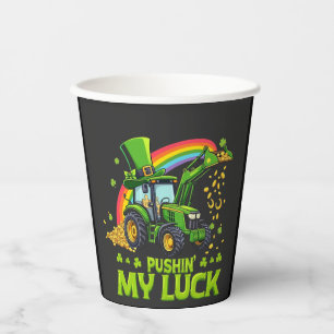 Gobelets En Papier Pousser ma chance Funny Excavateur St Patrick's Da