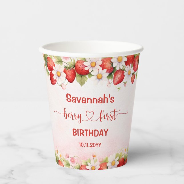 Gobelets En Papier Premier Anniversaire de Berry (Recto)