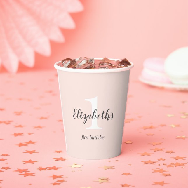 Gobelets En Papier Premier anniversaire moderne (Insitu)