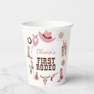 Gobelets En Papier Premier Rodéo Rose Western Cowboy 1er Anniversaire