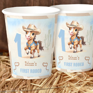Gobelets En Papier Premier Rodéo Western Cowboy Birthday Boy