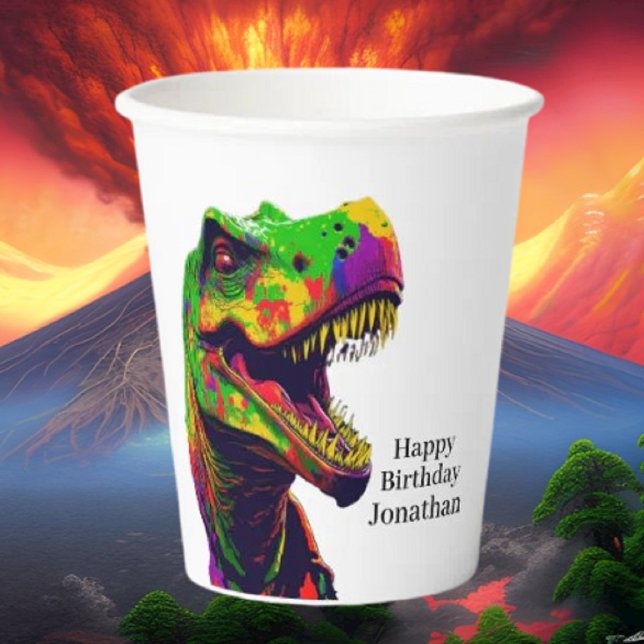 Gobelets En Papier Préparez-vous à une fête d'anniversaire Dino-Mite  (Bring your dream party to life with our selection of quality Dinosaur themed party supplies )