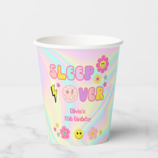 Gobelets En Papier Preppy Pastel Rose Y2K Sommeil à l'anniversaire