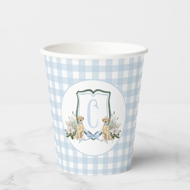 Gobelets En Papier Preppy Southern Blue Boy Baby shower Chien (Recto)