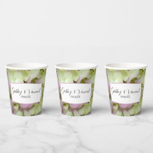 Gobelets En Papier Presque Roses Hydrangeas Mariage