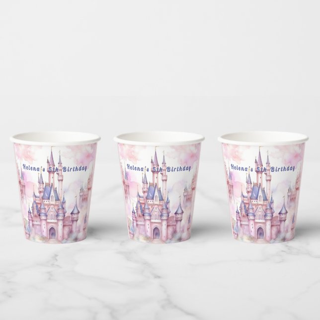 Gobelets En Papier Princess Castle Rose violet (Multi)