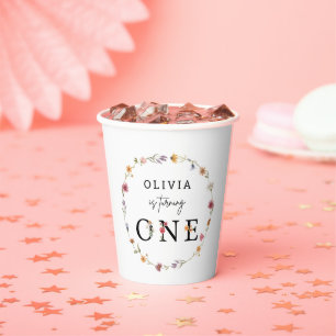 Gobelets En Papier Printemps Fleur sauvage Floral 1er anniversaire fê