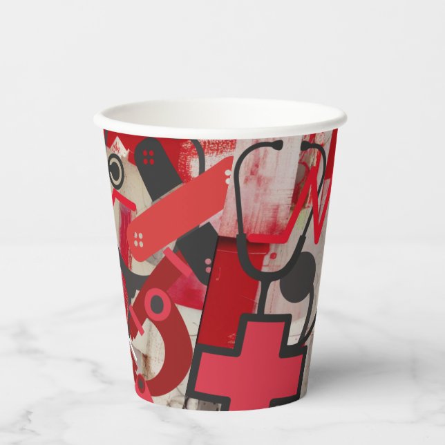 Gobelets En Papier Profession Médicale (Recto)