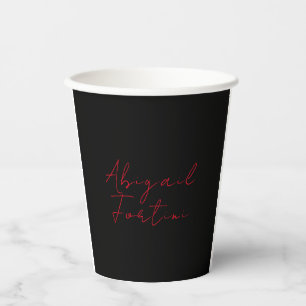 Gobelets En Papier Professionnel minimaliste rouge noir moderne