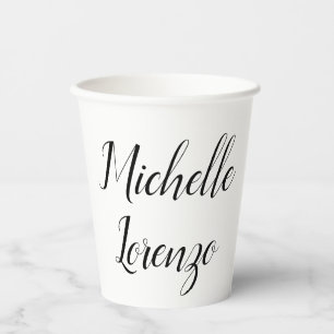 Gobelets En Papier Professionnel Moderne Simple Noir & Blanc