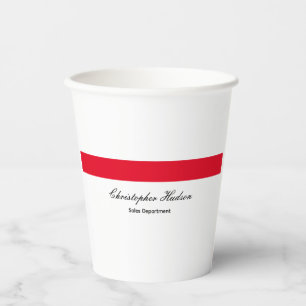 Gobelets En Papier Professionnel Simple Rouge Blanc