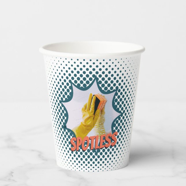 Gobelets En Papier Promotion du service de nettoyage de la maison (Recto)