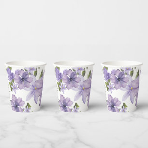 Gobelets En Papier Purple Un Petit Fleur sauvage Est En Route Script