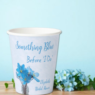 Gobelets En Papier Quelque chose de bleu avant mon shower de mariage