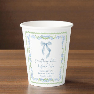 Gobelets En Papier Quelque chose de bleu Baby Shower Mariage Thème Fa