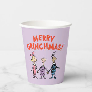 Gobelets En Papier Qui se tiennent par la main Joyeux Grinchmas