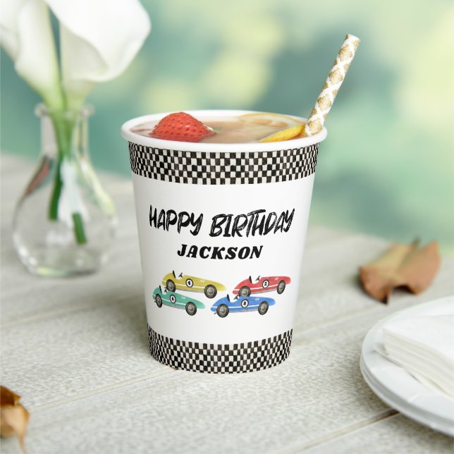 Gobelets En Papier Race Car fête d'anniversaire (Insitu)