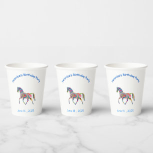 Gobelets En Papier Rainbow horse - fête d'anniversaire
