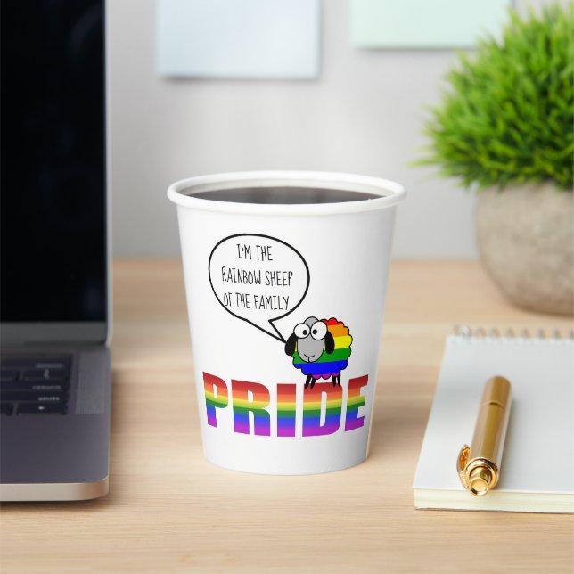 Gobelets En Papier Rainbow Pride Sheep 8oz Paper Cup (Insitu)