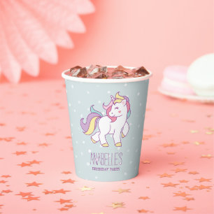 Gobelets En Papier Rainbow Unicorn Girls Birthday Party Paper Cup