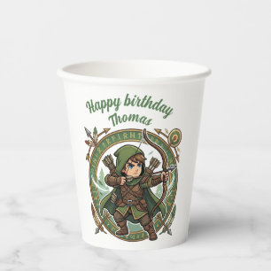 Gobelets En Papier Ranger Archer Hunter Anime Chibi Gamer Birthday