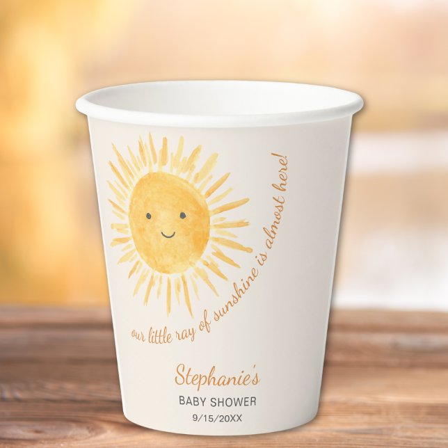 Gobelets En Papier Ray Of Sunshine Baby shower (Créateur téléchargé)