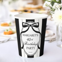 Rayures rétro noir blanc noeud papillon anniversai