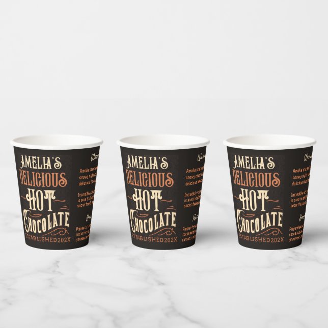 Gobelets En Papier Recette de chocolat chaud personnalisée cacao de N (Multi)