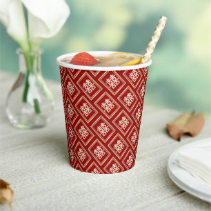 Gobelets En Papier Rectangle Classique Double Bonheur Mariage Chinois