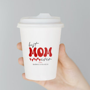 Gobelets En Papier Red Grey mignonne meilleure maman jamais