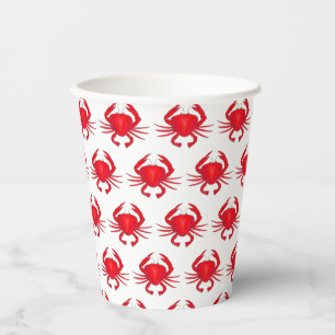 Gobelets En Papier Red Maryland Hard Shell Crab Beach Ocean Seafood