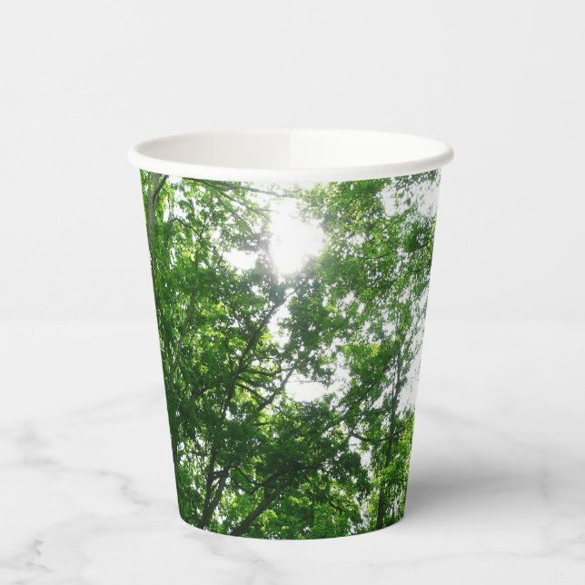 Gobelets En Papier Regard sur les arbres d'été (Gauche)