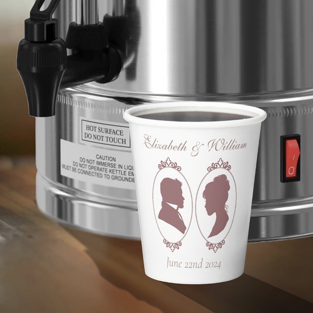 Gobelets En Papier Regency Bridgerton Rose Roses Cameos (Créateur téléchargé)