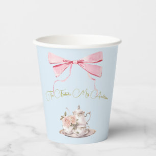 Gobelets En Papier Regency Era Fête des mariées Ribbon Tea Party