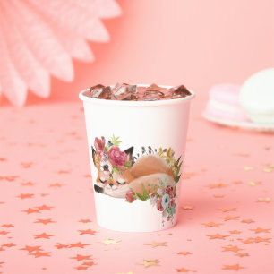Gobelets En Papier Renard aquarelle mignon