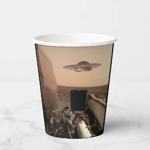 Gobelets En Papier Rencontre avec la soucoupe UFO Alien Mars InSight