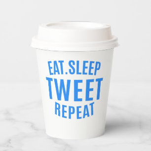 Gobelets En Papier Répéter le tweet du sommeil