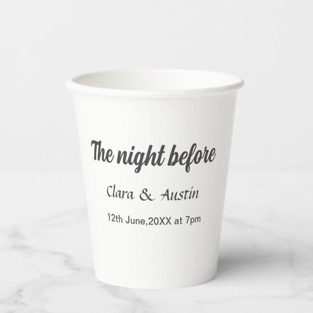 Gobelets En Papier Répétition dîner la nuit avant simple minimum m (Recto)