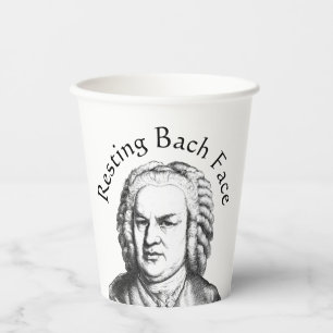 Gobelets En Papier Repose Bach Face Compositeur de musique classique