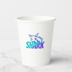 Gobelets En Papier Requin Design de prédateur océanique audacieux