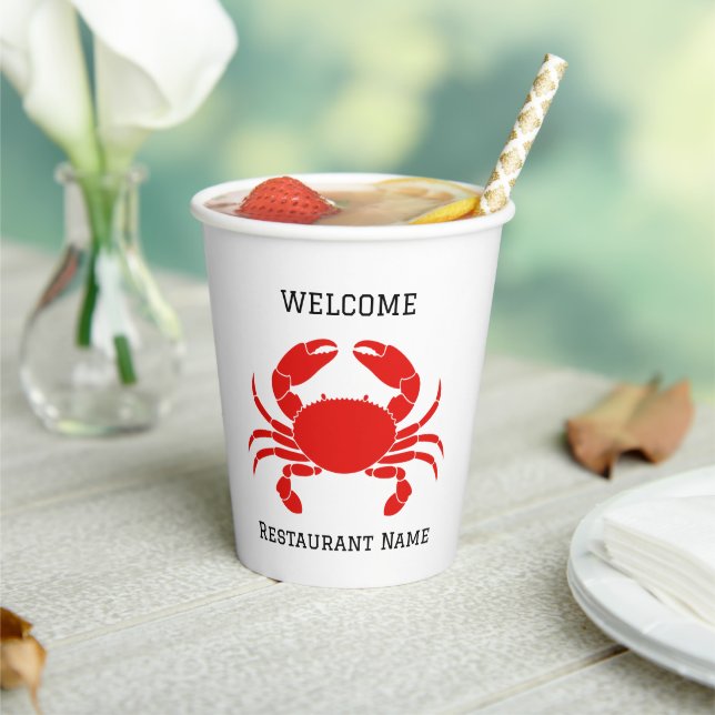 Gobelets En Papier Restaurant de fruits de mer accueil Crab rouge Per (Insitu)