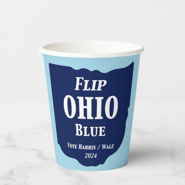 Gobelets En Papier Retourner Ohio Blue en 2024 (Recto)