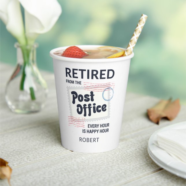 Gobelets En Papier Retraite des travailleurs de la poste Mailman Funn (Insitu)
