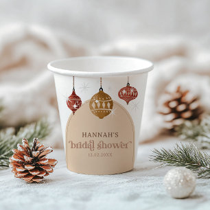 Gobelets En Papier Retro Boho Noël Bauble Ornement Fête des mariées
